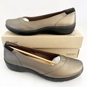 NEW Clarks Cora Eliza Ballet Flat Metallic Size 12 Medium